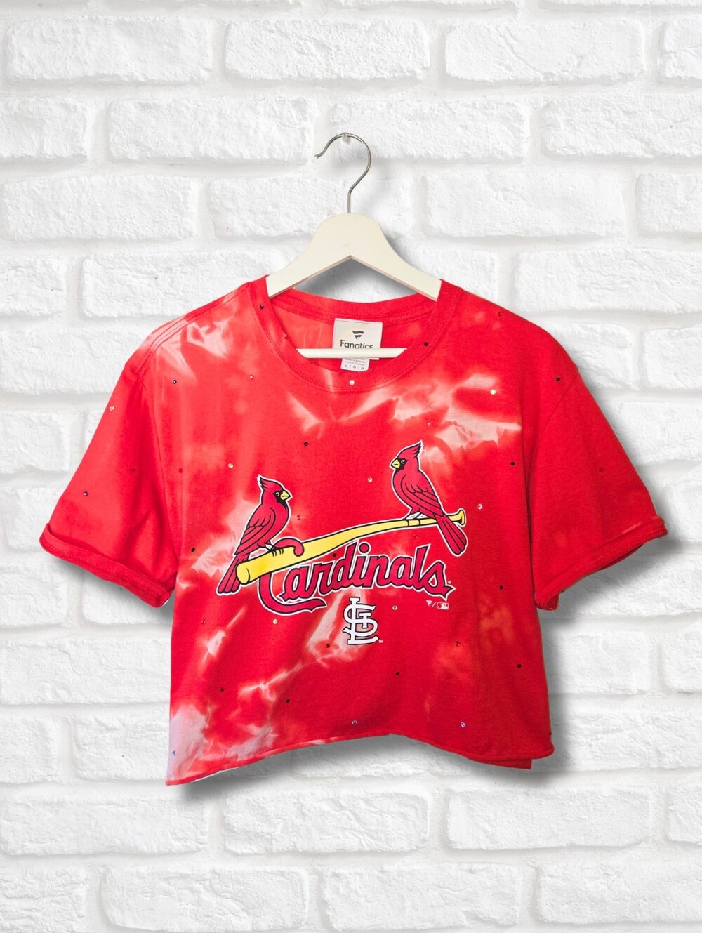 St Louis Cardinals Crop Top W/Rhinestones